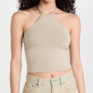 Women's Beige Halter Top